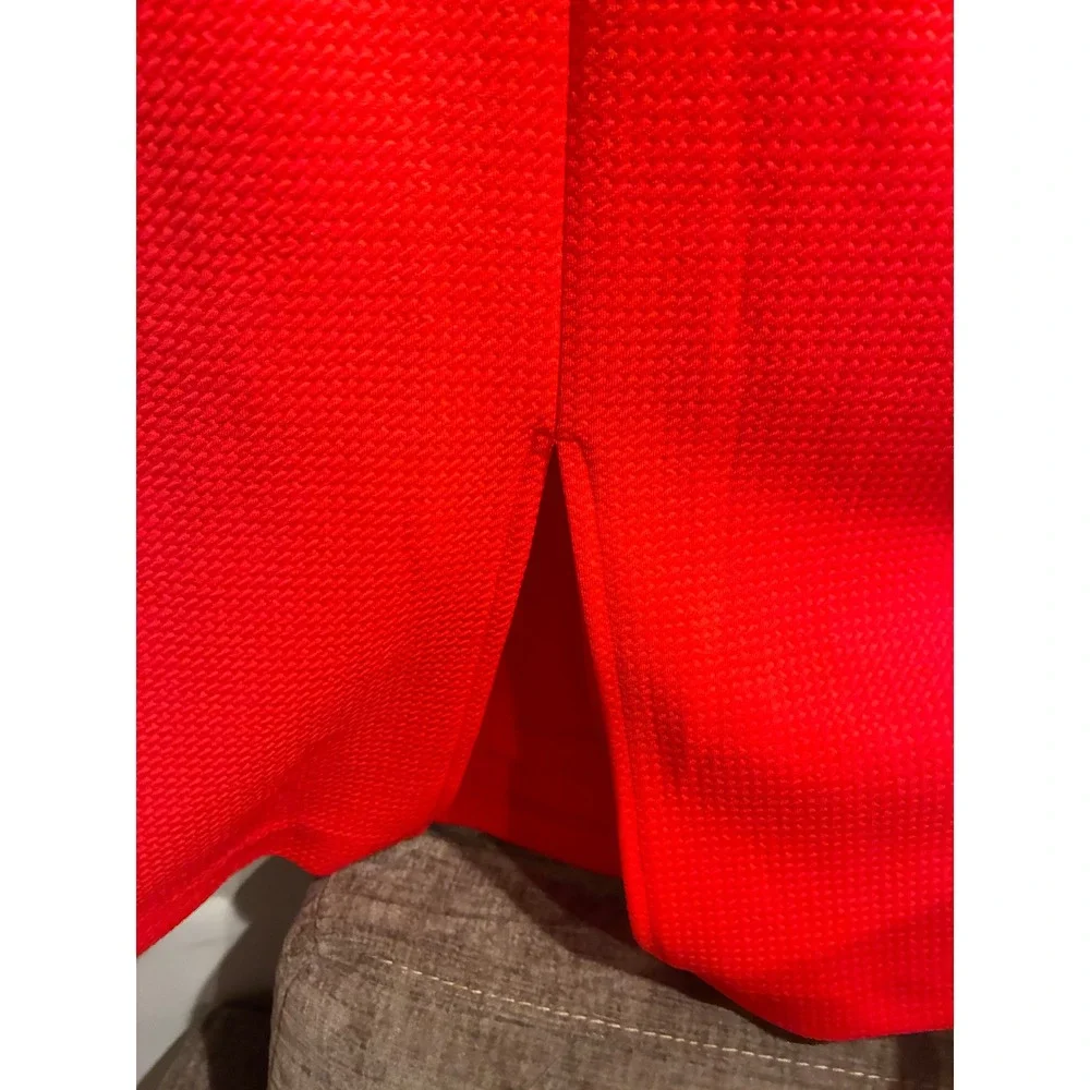 Ronni Nicole Red Textured Sheath Dress Strappy Cage Neckline Size 6‎